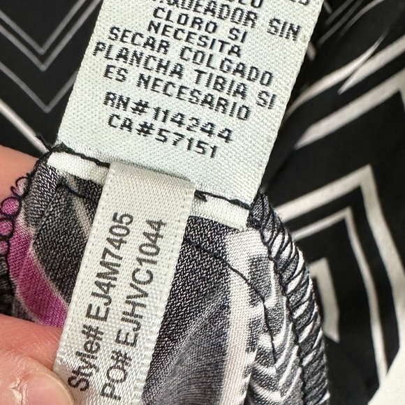 Nordstrom Eliza J Zig Zag Shift Dress Black‎ White Pink Size 4 Stretch EJ4M7405 - Picture 9 of 12